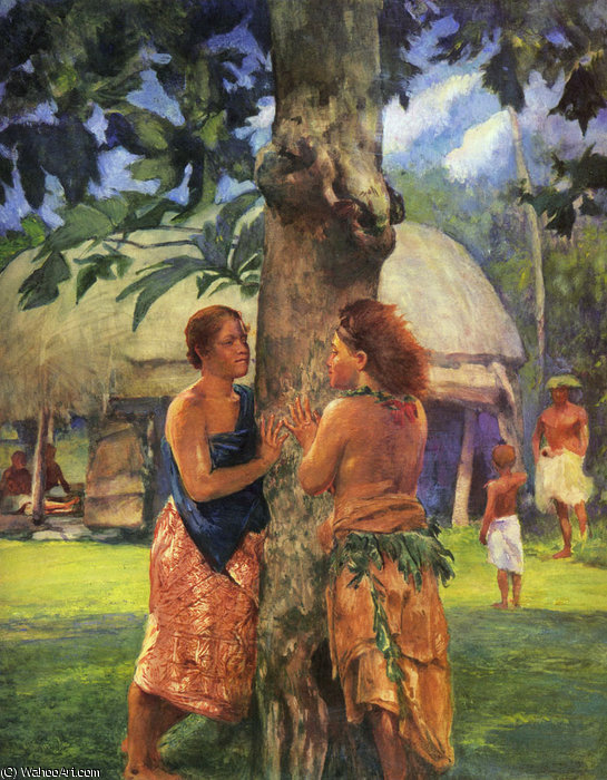 Wikioo.org - The Encyclopedia of Fine Arts - Painting, Artwork by John La Farge - Portrait of Faase, the Taupo of the Fagaloa Bay, Samoa