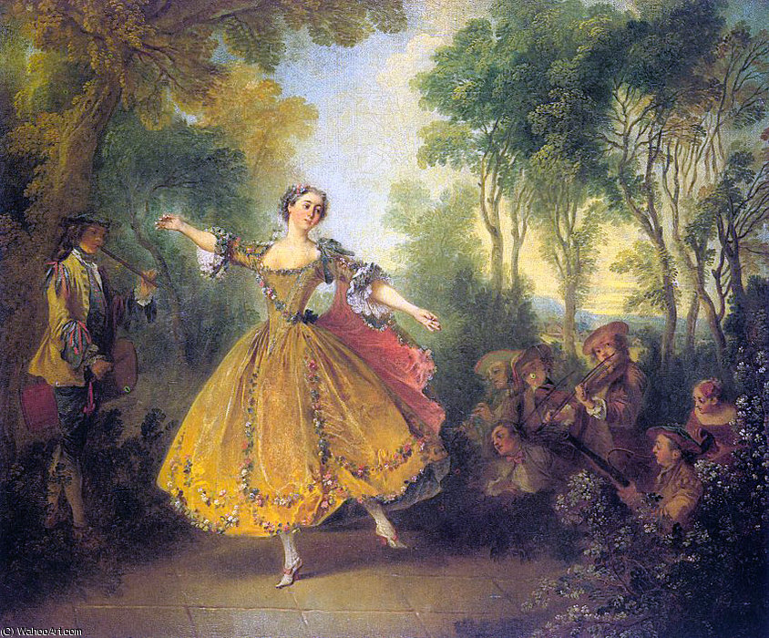WikiOO.org - Encyclopedia of Fine Arts - Maleri, Artwork Nicolas Lancret - The dancer camargo