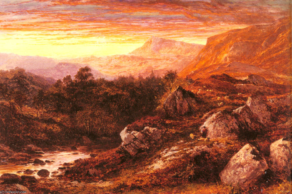 WikiOO.org - Encyclopedia of Fine Arts - Malba, Artwork Benjamin Williams Leader - The Valley of the Lleder, North Wales