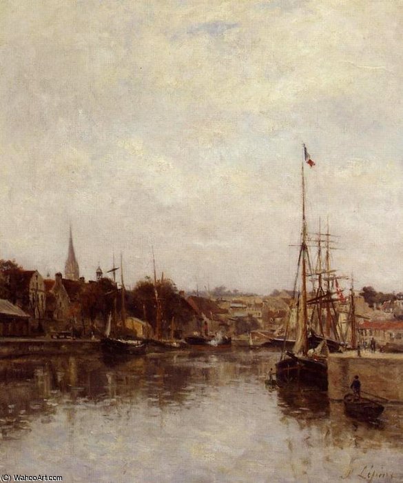 Wikioo.org - The Encyclopedia of Fine Arts - Painting, Artwork by Stanislas Lepine - Caen, The Dock of Saint-Pierre