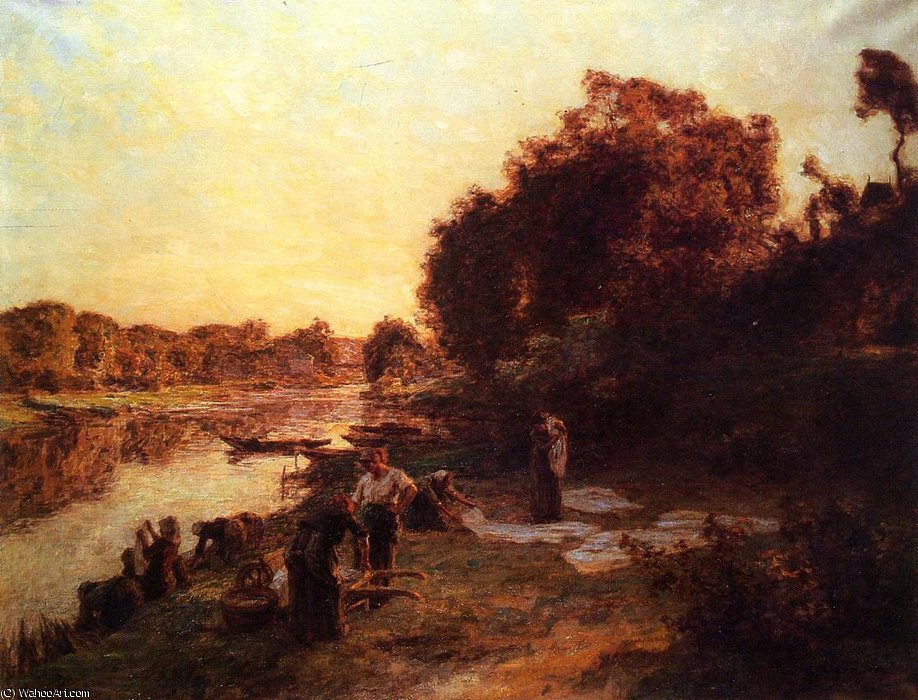 Wikioo.org - The Encyclopedia of Fine Arts - Painting, Artwork by Léon Augustin L'hermitte - Washerwomen by the Banks of the Marne