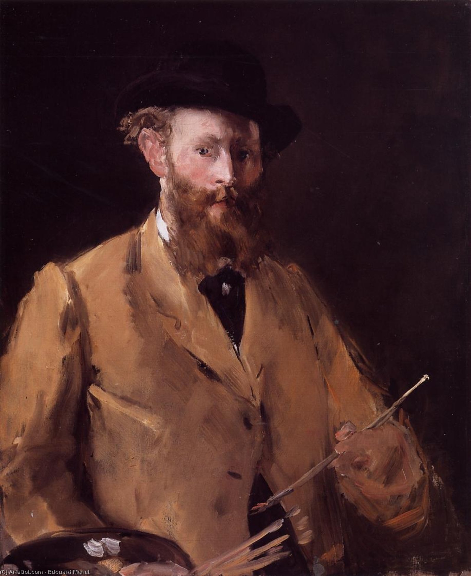 Wikioo.org - The Encyclopedia of Fine Arts - Painting, Artwork by Edouard Manet - Self Portrait with Palette