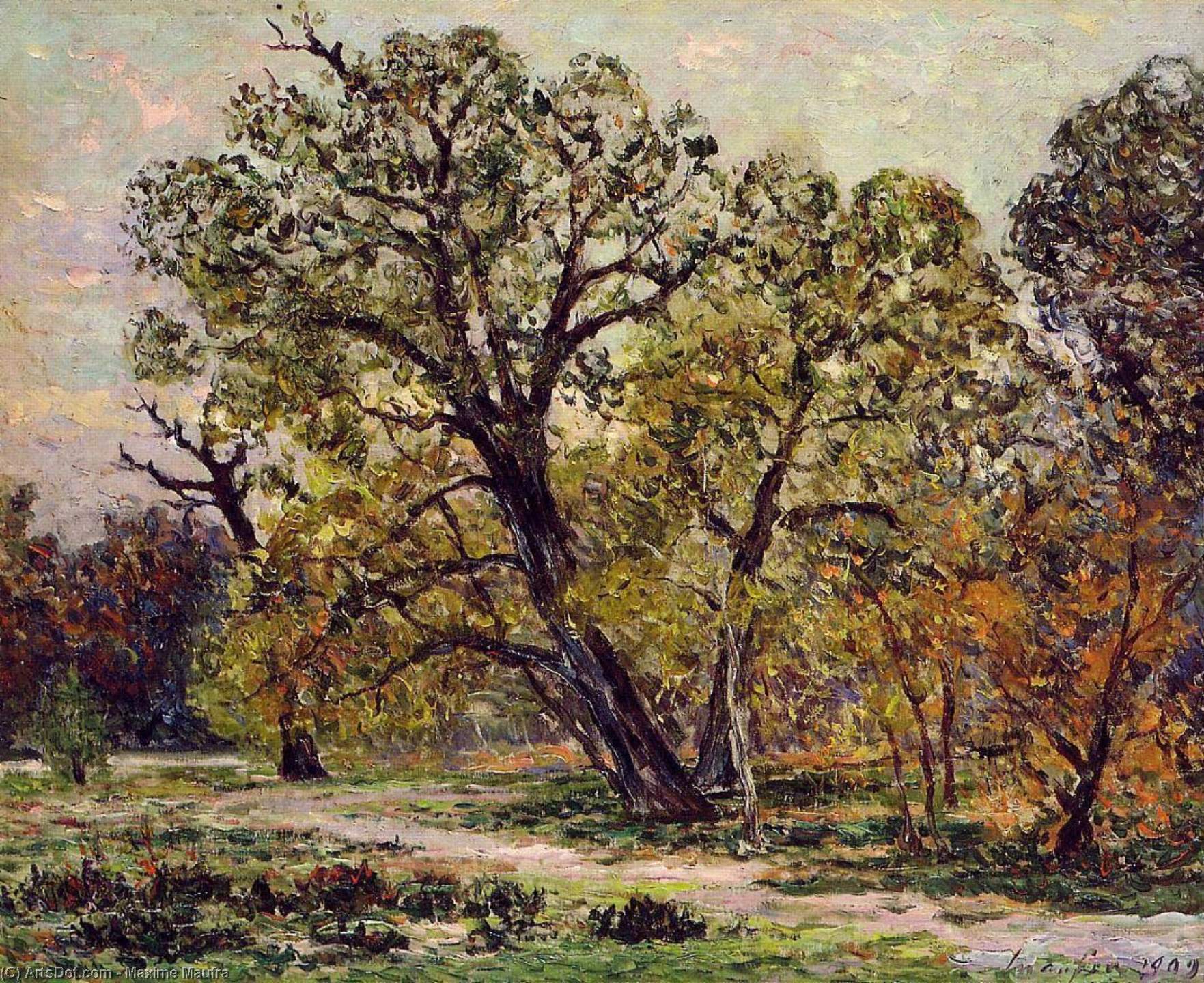 Wikioo.org - The Encyclopedia of Fine Arts - Painting, Artwork by Maxime Emile Louis Maufra - Autumn, fontainebleau forest