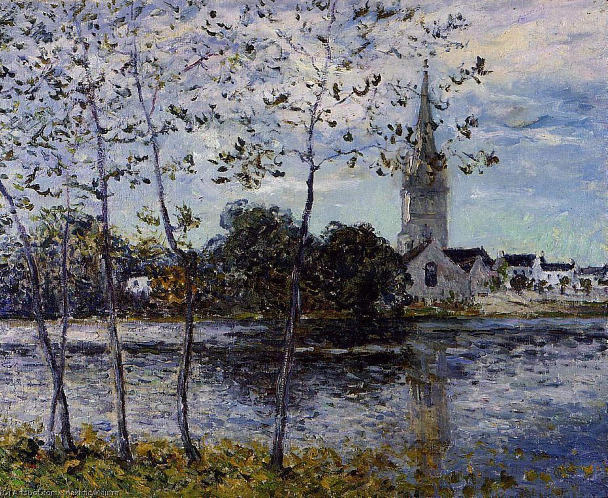 Wikioo.org - The Encyclopedia of Fine Arts - Painting, Artwork by Maxime Emile Louis Maufra - The Banks of the Pond at Rosporden, Finistere