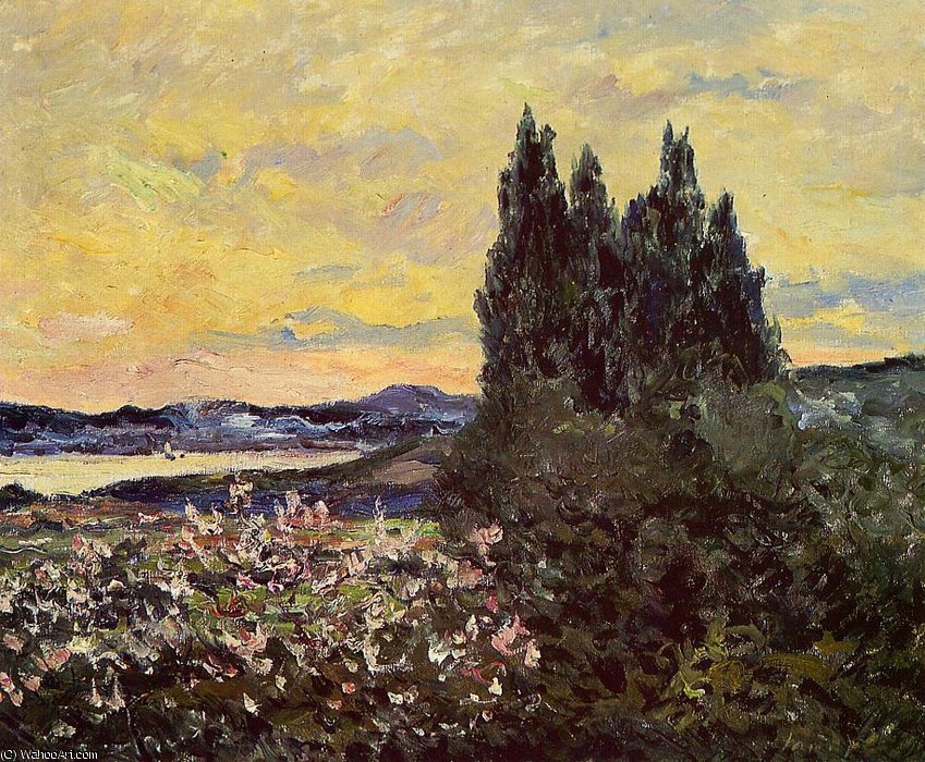 Wikioo.org - The Encyclopedia of Fine Arts - Painting, Artwork by Maxime Emile Louis Maufra - The Bay of Saint-Tropez, Evening