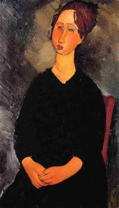 WikiOO.org - Encyclopedia of Fine Arts - Målning, konstverk Amedeo Modigliani - Little Serving Woman (Burgundian Woman)