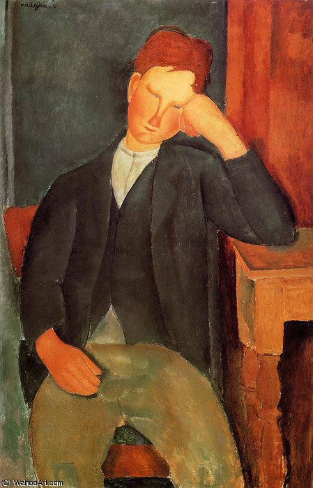 Wikioo.org - The Encyclopedia of Fine Arts - Painting, Artwork by Amedeo Modigliani - Young Peasant (The Young Apprentice)