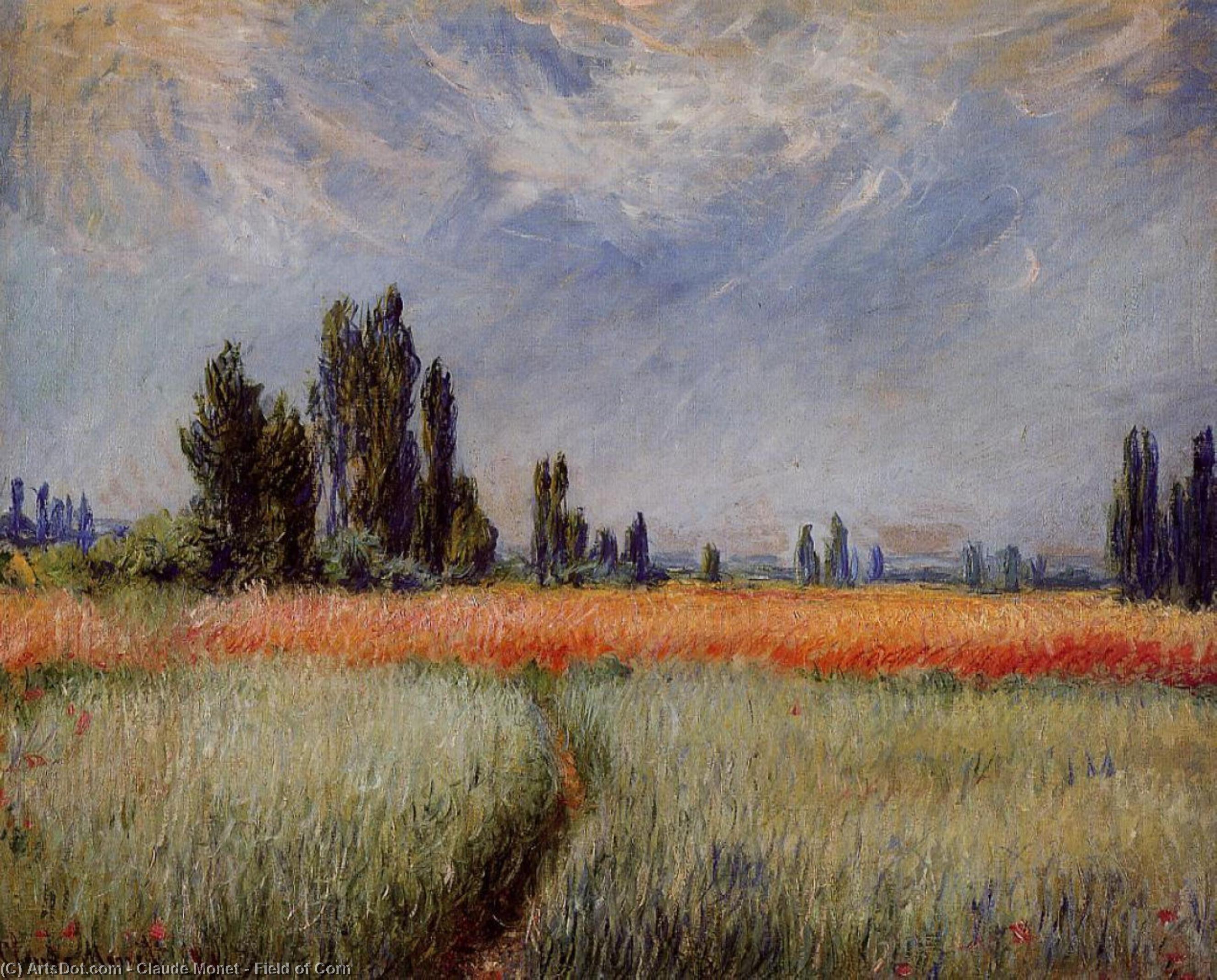 WikiOO.org - Enciclopédia das Belas Artes - Pintura, Arte por Claude Monet - Field of Corn