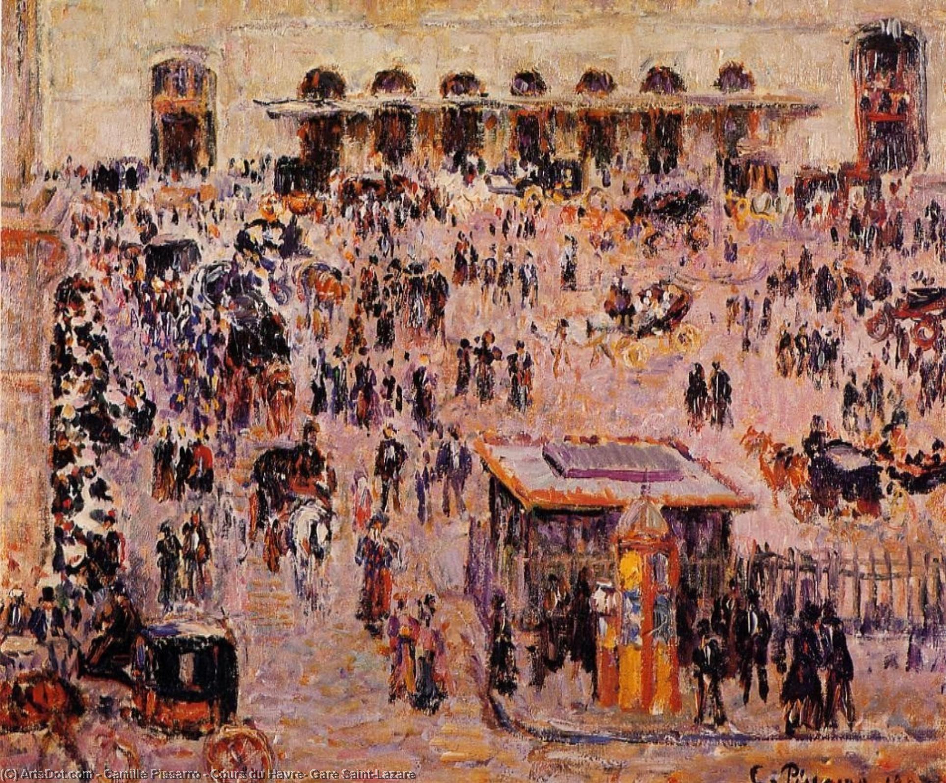 Wikioo.org - The Encyclopedia of Fine Arts - Painting, Artwork by Camille Pissarro - Cours du Havre, Gare Saint-Lazare
