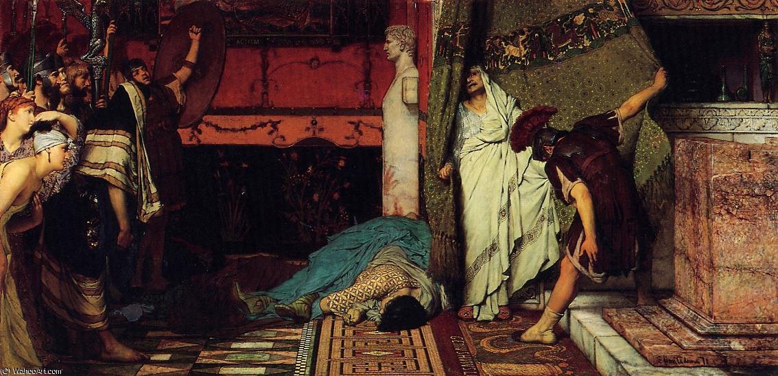 Wikioo.org - The Encyclopedia of Fine Arts - Painting, Artwork by Lawrence Alma-Tadema - A roman emperor - claudius