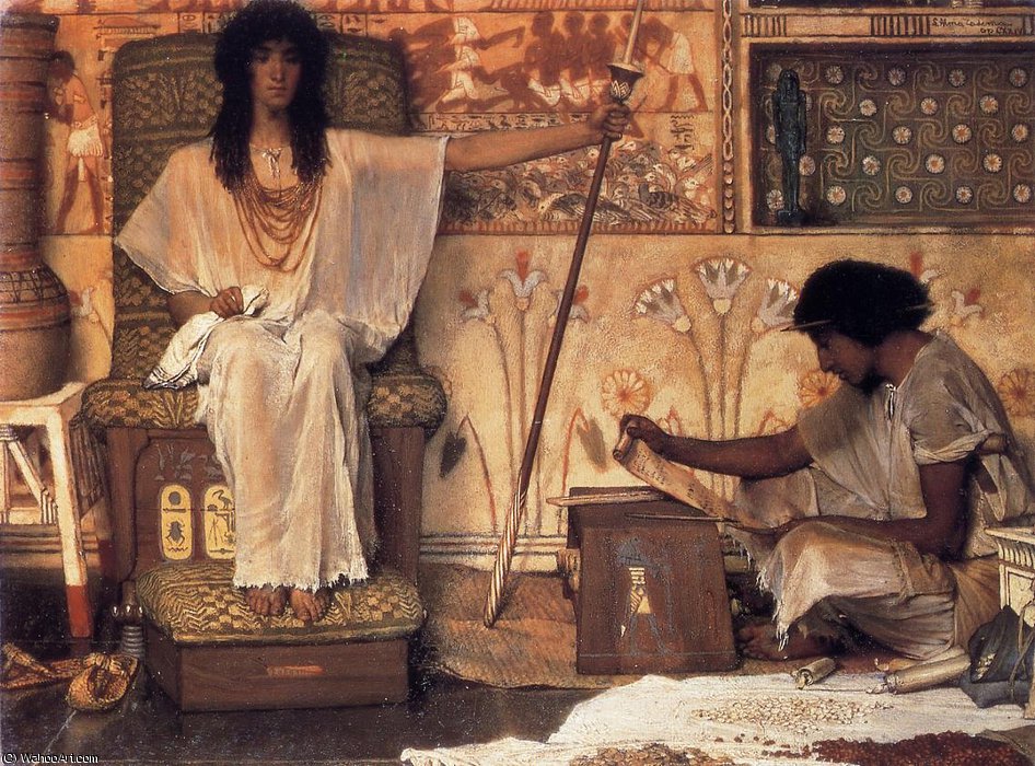 Wikioo.org - The Encyclopedia of Fine Arts - Painting, Artwork by Lawrence Alma-Tadema - Joseph, Overseer of Pharaoh's Graneries