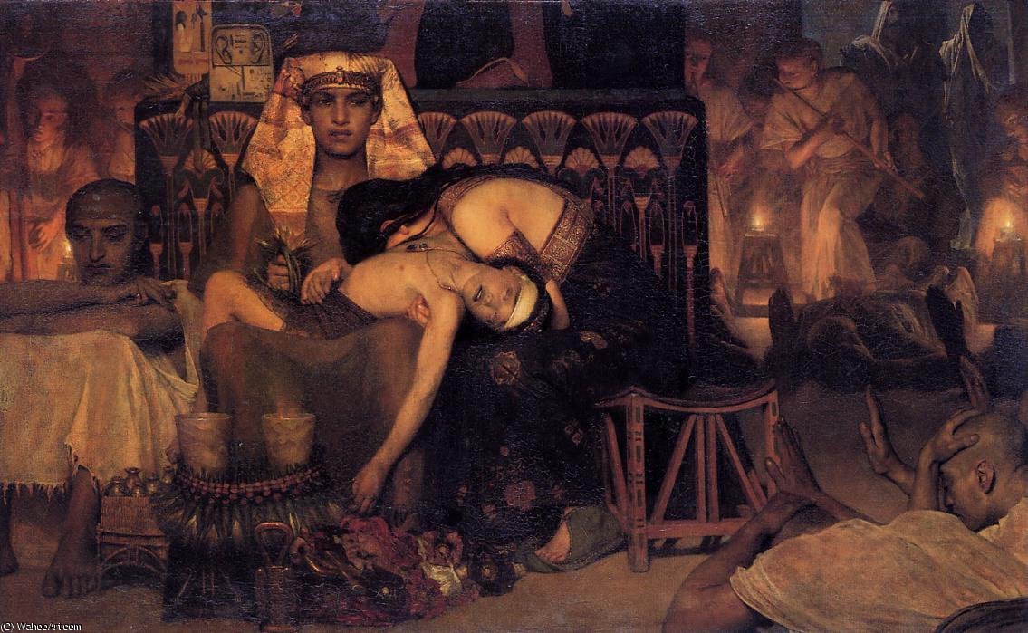 Wikioo.org – L'Encyclopédie des Beaux Arts - Peinture, Oeuvre de Lawrence Alma-Tadema - la mort de l' premier né