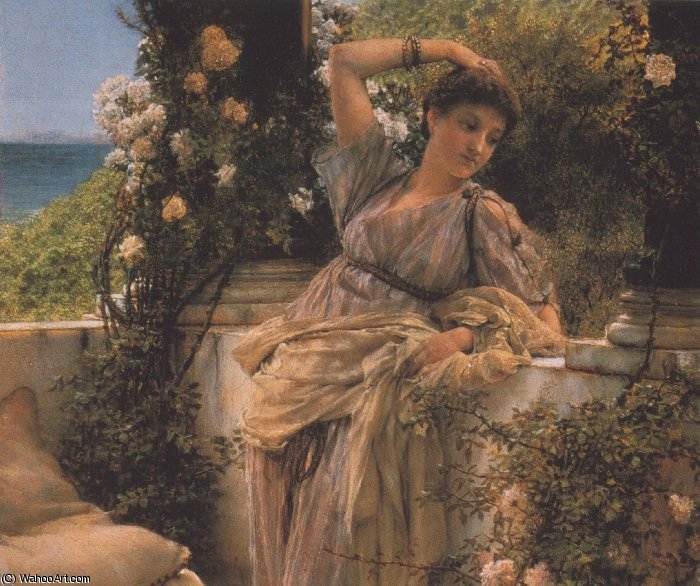 WikiOO.org - Güzel Sanatlar Ansiklopedisi - Resim, Resimler Lawrence Alma-Tadema - Thou Rose of All Roses