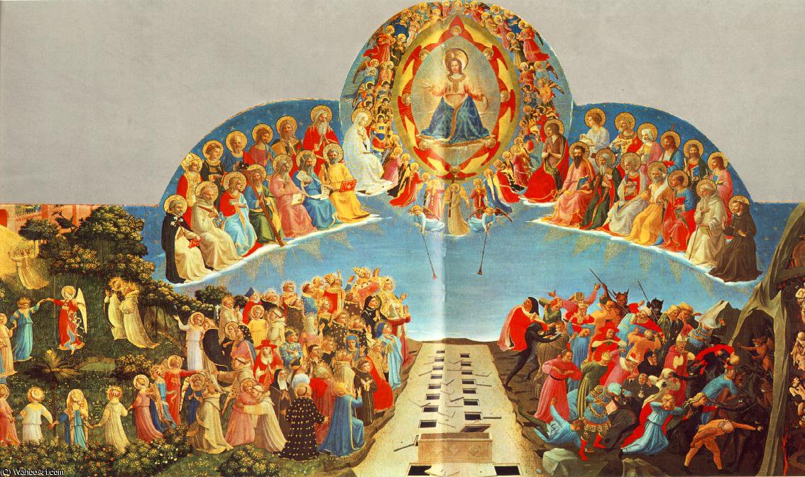 Wikoo.org - موسوعة الفنون الجميلة - اللوحة، العمل الفني Fra Angelico - Last Judgement (left-center view)