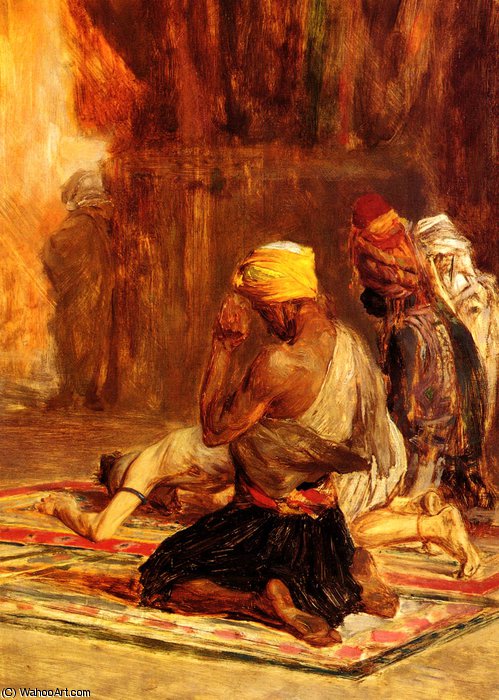 Wikioo.org – L'Encyclopédie des Beaux Arts - Peinture, Oeuvre de Charles Bargue - Prière dans une mosquée