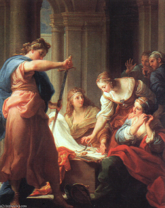 Wikioo.org - The Encyclopedia of Fine Arts - Painting, Artwork by Pompeo Batoni - Achilles at the Court of Lycomedes