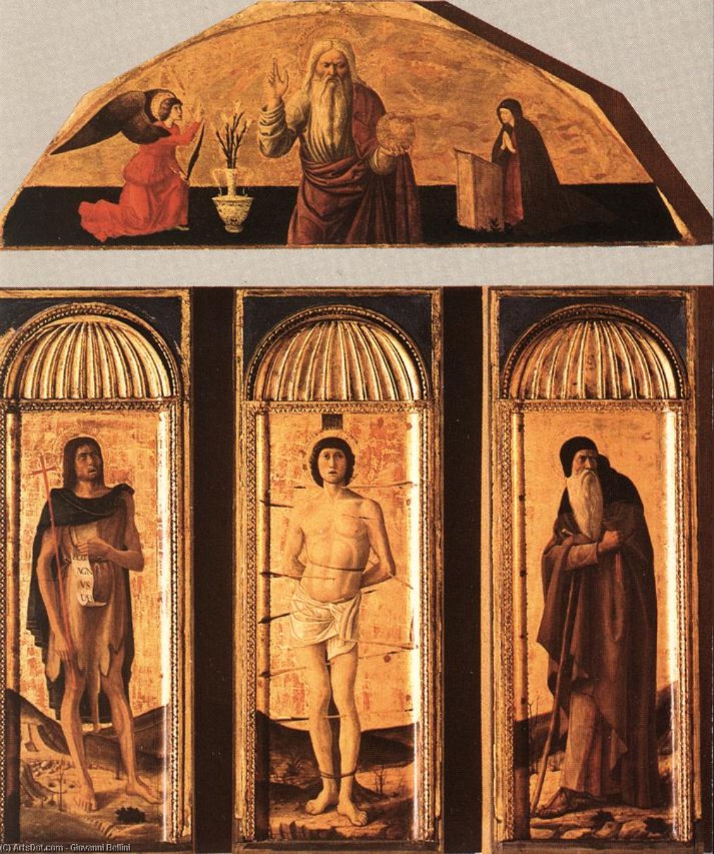 Wikioo.org - The Encyclopedia of Fine Arts - Painting, Artwork by Giovanni Bellini - St sebastian triptych