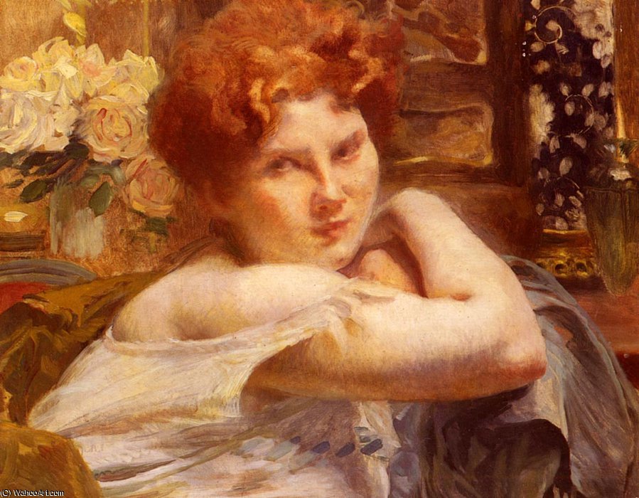 Wikioo.org - The Encyclopedia of Fine Arts - Painting, Artwork by Paul Albert Besnard - Le femme aux cheveux roux