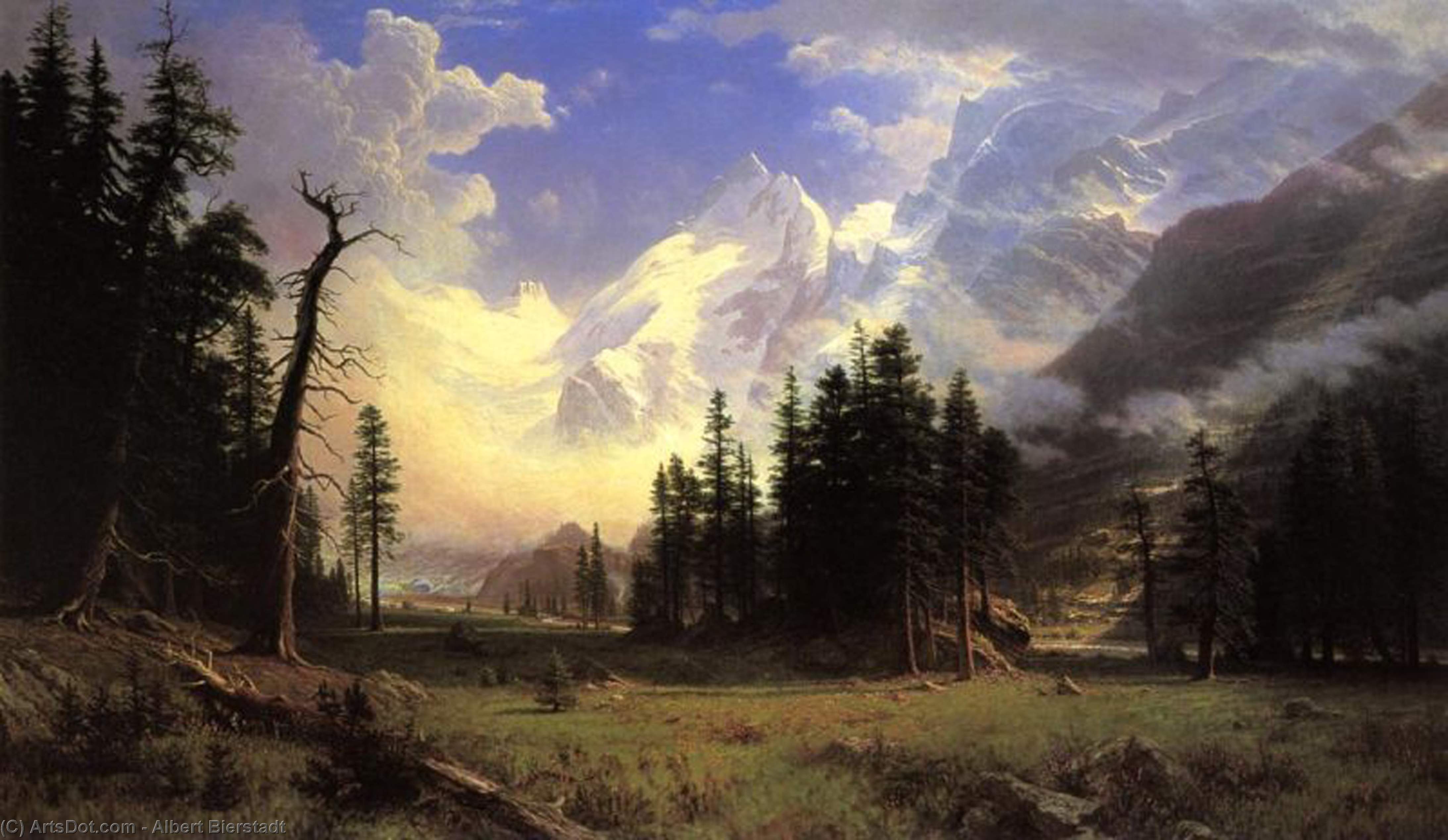 Wikioo.org - The Encyclopedia of Fine Arts - Painting, Artwork by Albert Bierstadt - The Morteratsch Glacier, Upper Engadine Valley, Pontresina