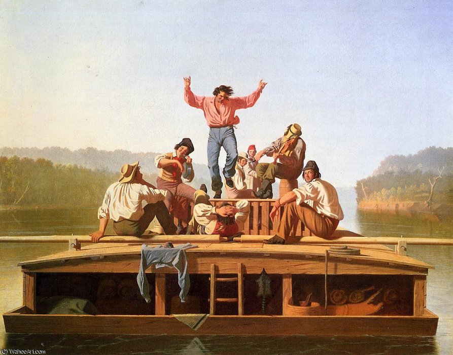 WikiOO.org - Enciclopédia das Belas Artes - Pintura, Arte por George Caleb Bingham - The jolly flatboarmen