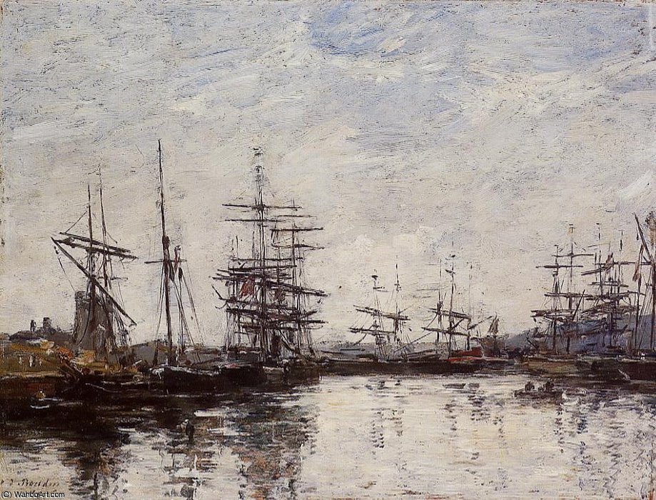 Wikioo.org - The Encyclopedia of Fine Arts - Painting, Artwork by Eugène Louis Boudin - Deauville, the Basin