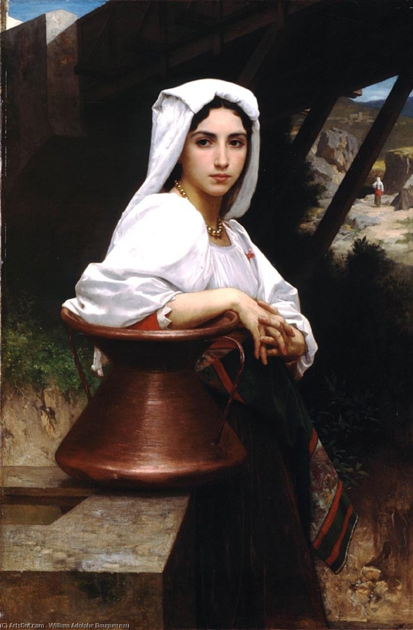 Wikioo.org – La Enciclopedia de las Bellas Artes - Pintura, Obras de arte de William Adolphe Bouguereau - italiano chica dibujo  agua