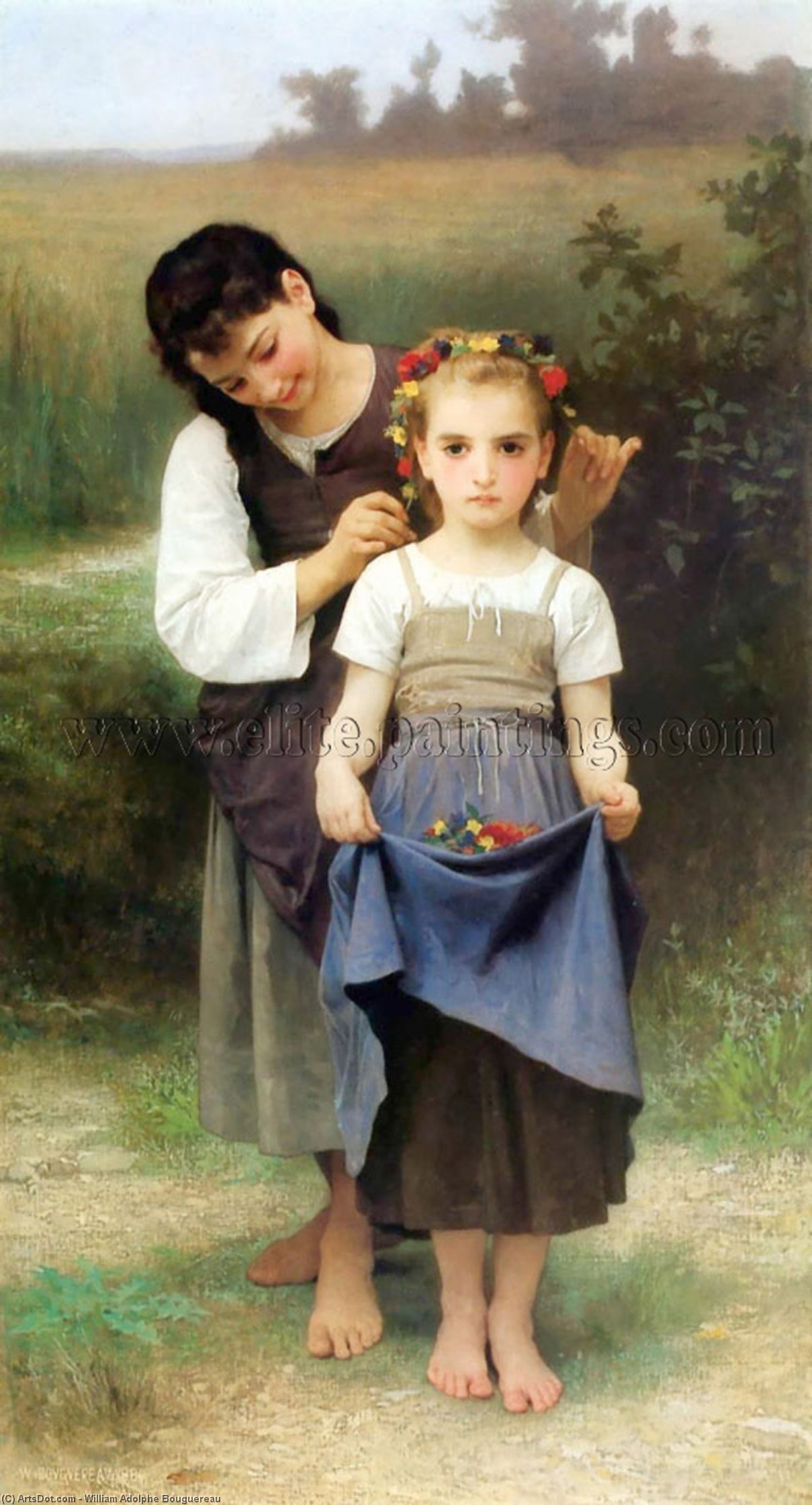 Wikioo.org - The Encyclopedia of Fine Arts - Painting, Artwork by William Adolphe Bouguereau - Parure des Champs