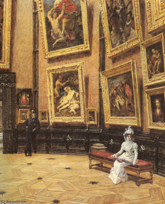 Wikioo.org - The Encyclopedia of Fine Arts - Painting, Artwork by Louis Beroud - In the louvre