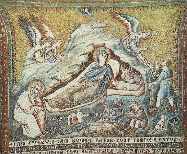 Wikioo.org – La Enciclopedia de las Bellas Artes - Pintura, Obras de arte de Pietro Cavallini - el nacimiento de Jesús