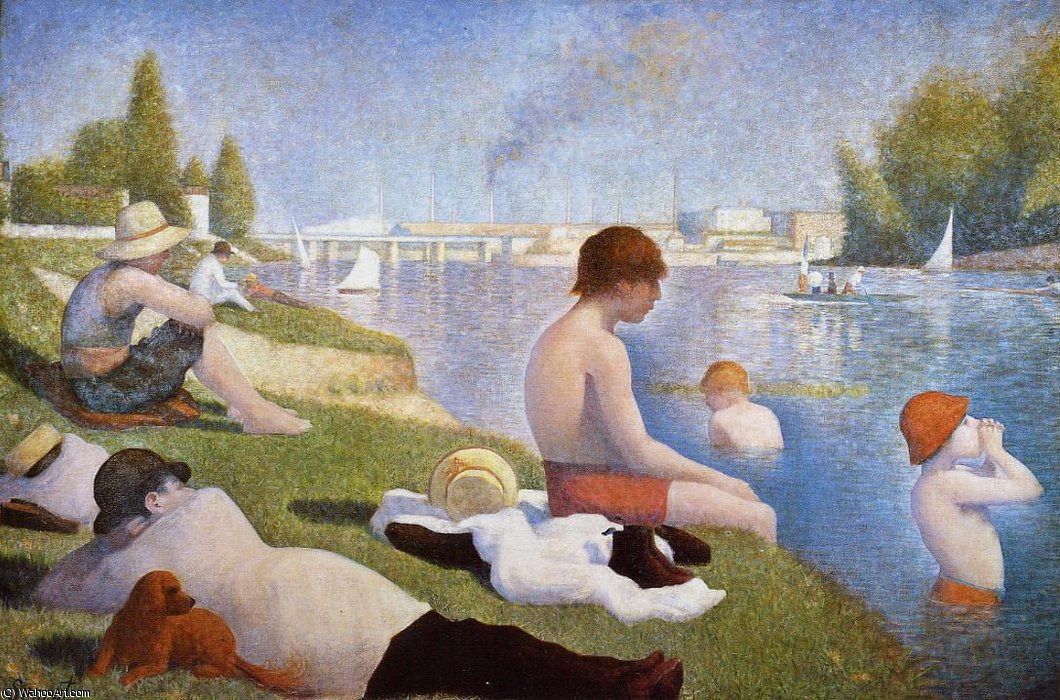 WikiOO.org - Enciklopedija dailės - Tapyba, meno kuriniai Georges Pierre Seurat - Bathing at Asnieres