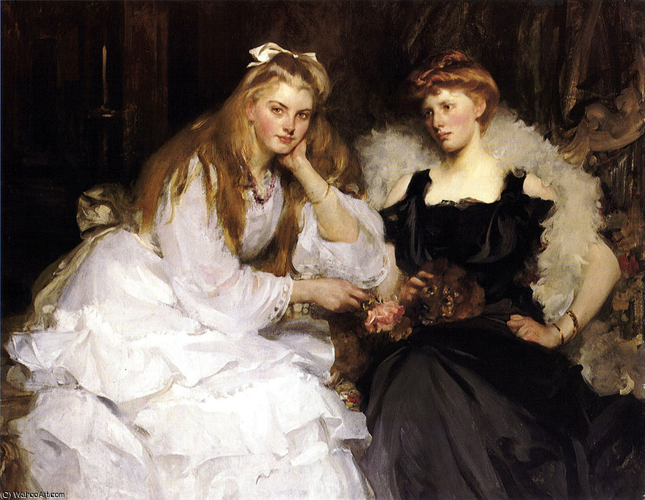 Wikioo.org - The Encyclopedia of Fine Arts - Painting, Artwork by James Jebusa Shannon - Portrait of a Ladies