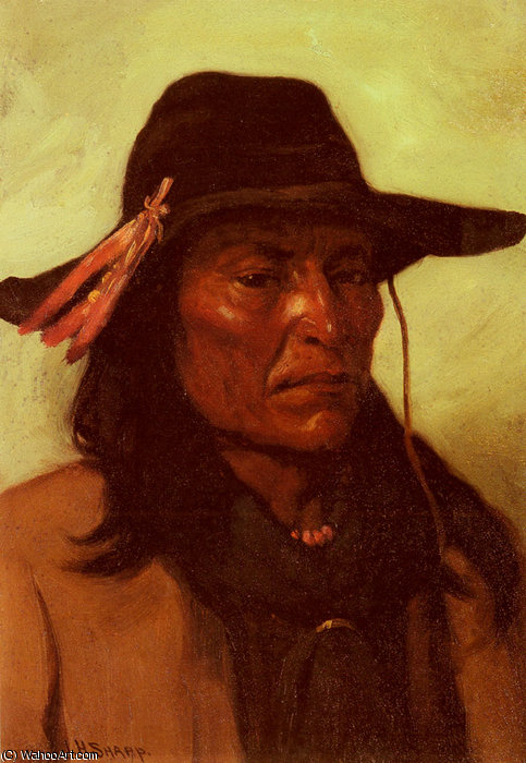 Wikioo.org - The Encyclopedia of Fine Arts - Painting, Artwork by Joseph Henry Sharp - Chief duck man