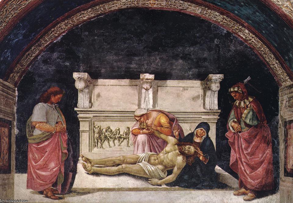 Wikioo.org - The Encyclopedia of Fine Arts - Painting, Artwork by Luca Signorelli - Lamentation over the Dead Christ with Sts Parenzo and Fausti