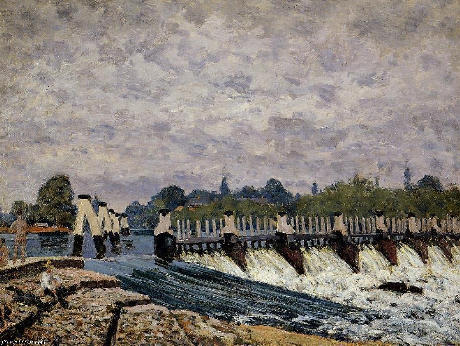 Wikioo.org - The Encyclopedia of Fine Arts - Painting, Artwork by Alfred Sisley - Molesey weir - morning