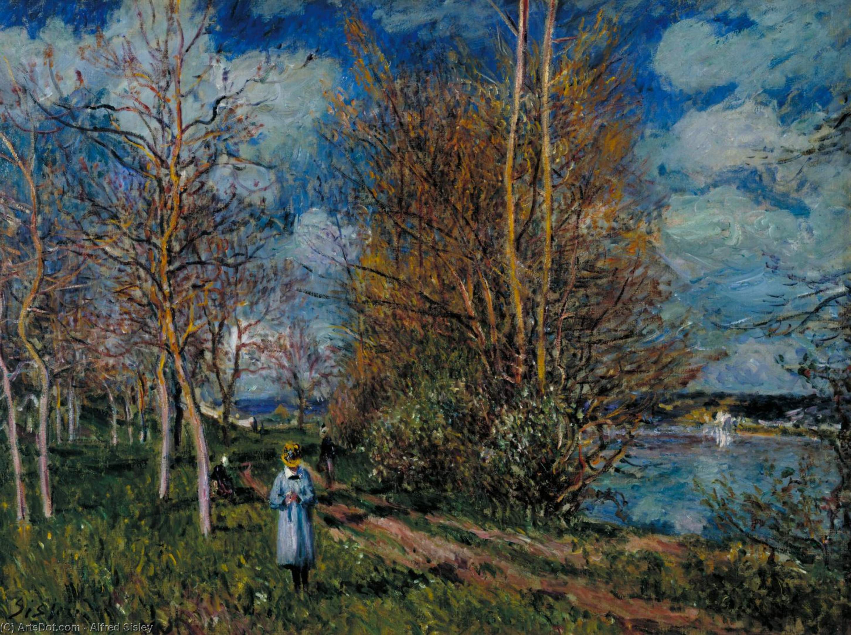 Wikioo.org - The Encyclopedia of Fine Arts - Painting, Artwork by Alfred Sisley - Small Meadow in Spring