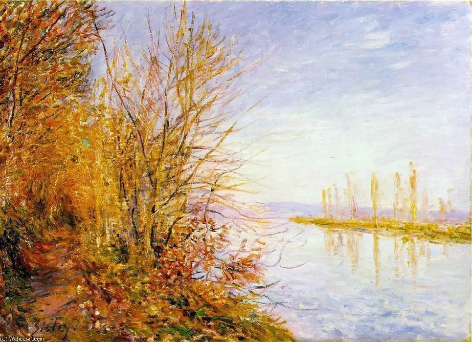 WikiOO.org - Encyclopedia of Fine Arts - Maľba, Artwork Alfred Sisley - The Chemin de By through, St. Martin's, Summer