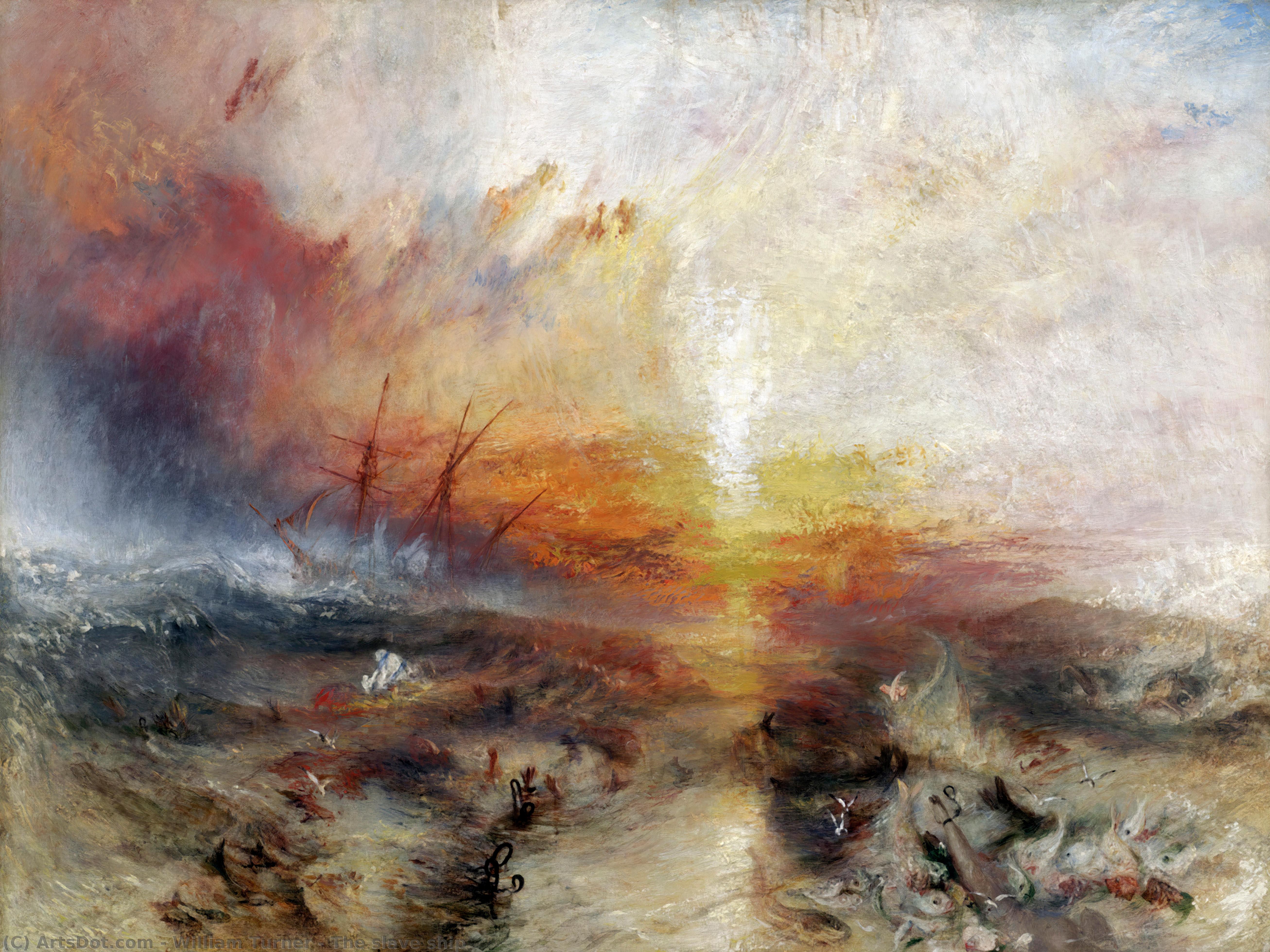 Wikioo.org - The Encyclopedia of Fine Arts - Painting, Artwork by William Turner - The slave ship