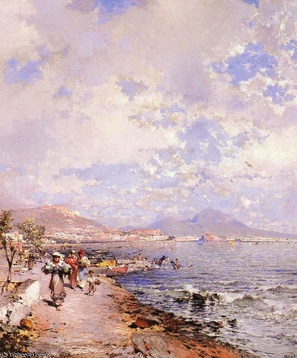 Wikioo.org - สารานุกรมวิจิตรศิลป์ - จิตรกรรม Franz Richard Unterberger - The Bay of Naples
