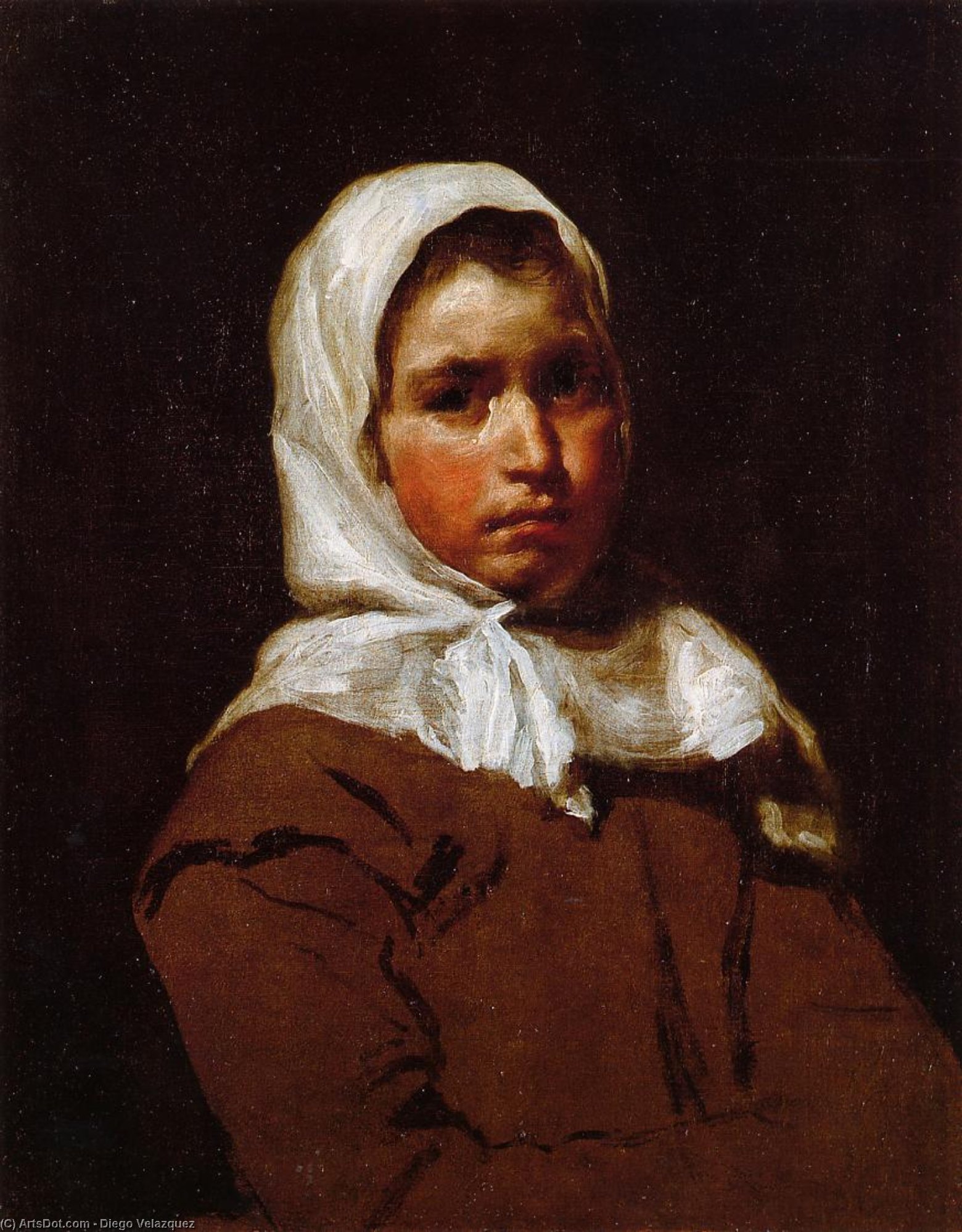 Wikioo.org - The Encyclopedia of Fine Arts - Painting, Artwork by Diego Velazquez - Young peasant girl