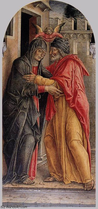 Wikioo.org - The Encyclopedia of Fine Arts - Painting, Artwork by Bartolomeo Vivarini - Meeting of Anne and Joachim