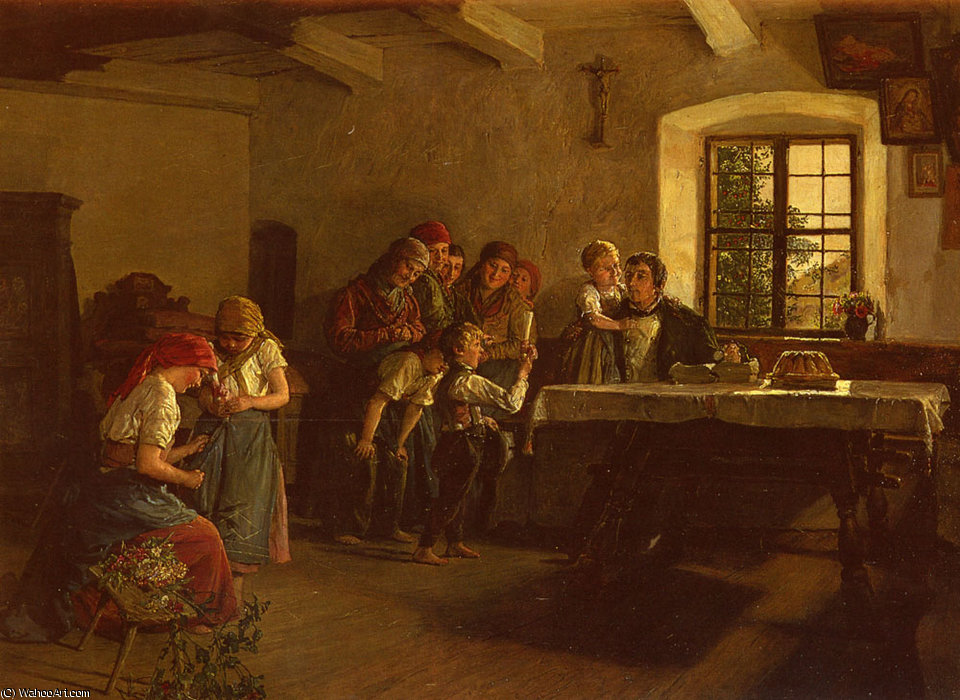 Wikioo.org - The Encyclopedia of Fine Arts - Painting, Artwork by Ferdinand Georg Waldmuller - The Center of Attention