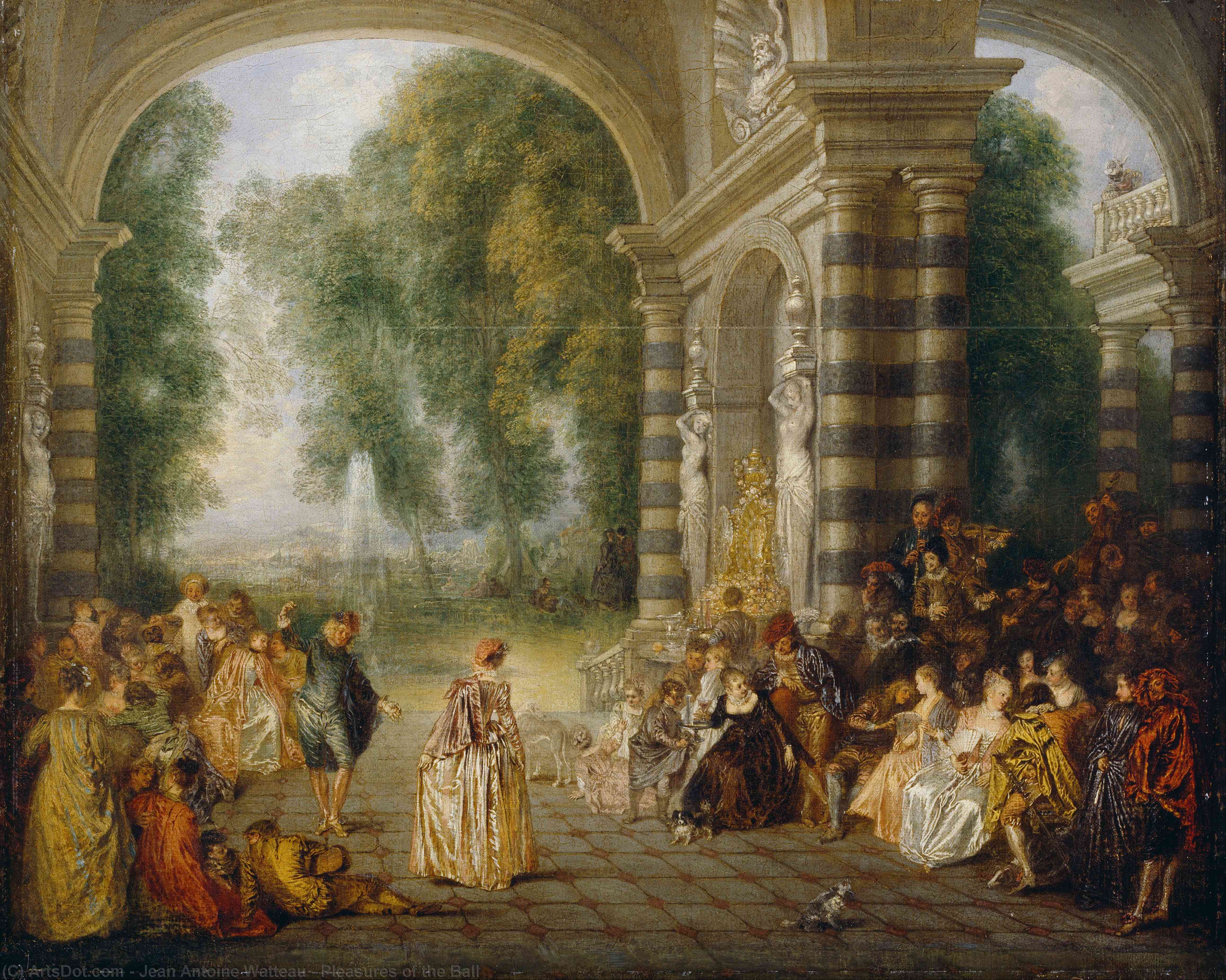 Wikioo.org – L'Encyclopédie des Beaux Arts - Peinture, Oeuvre de Jean Antoine Watteau - les plaisirs de  au  Bille