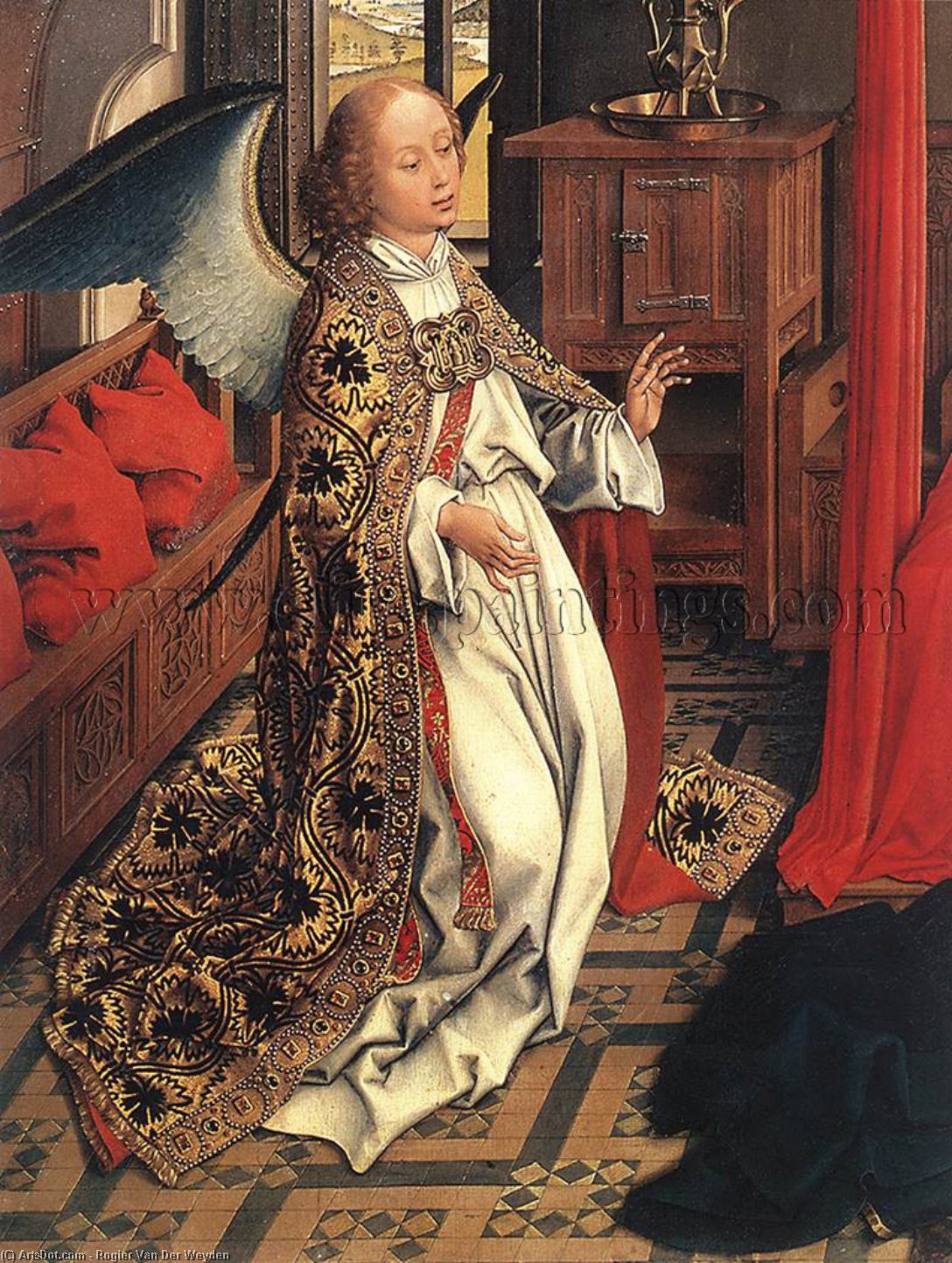 Wikioo.org – L'Enciclopedia delle Belle Arti - Pittura, Opere di Rogier Van Der Weyden - Annunciazone trittico  particolare