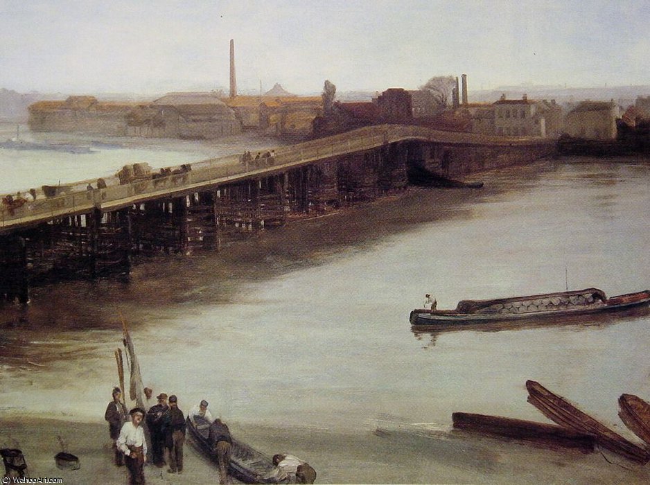 Wikioo.org - The Encyclopedia of Fine Arts - Painting, Artwork by James Abbott Mcneill Whistler - Old battersea bridge