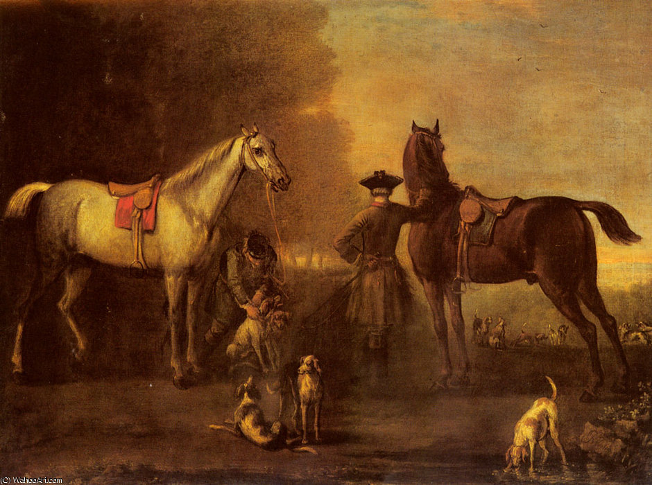 WikiOO.org - Encyclopedia of Fine Arts - Målning, konstverk John Wootton - Before the hunt