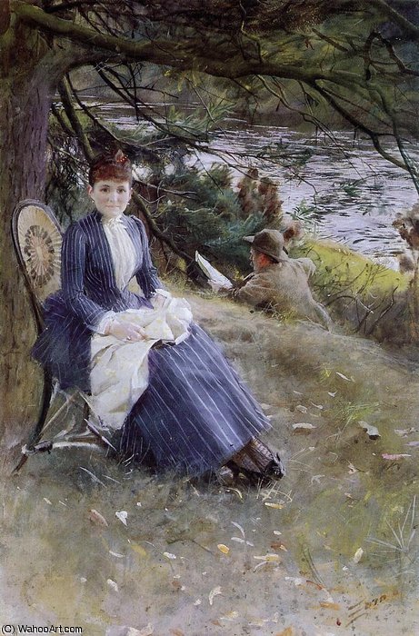 Wikioo.org - The Encyclopedia of Fine Arts - Painting, Artwork by Anders Leonard Zorn - Mrs. Symons in Scotland