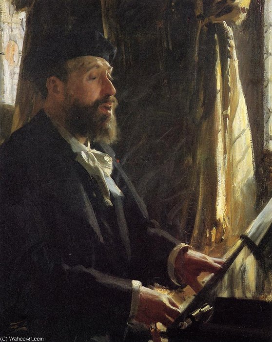 WikiOO.org - Encyclopedia of Fine Arts - Maleri, Artwork Anders Leonard Zorn - Portrait of Jean-Baptiste Faure
