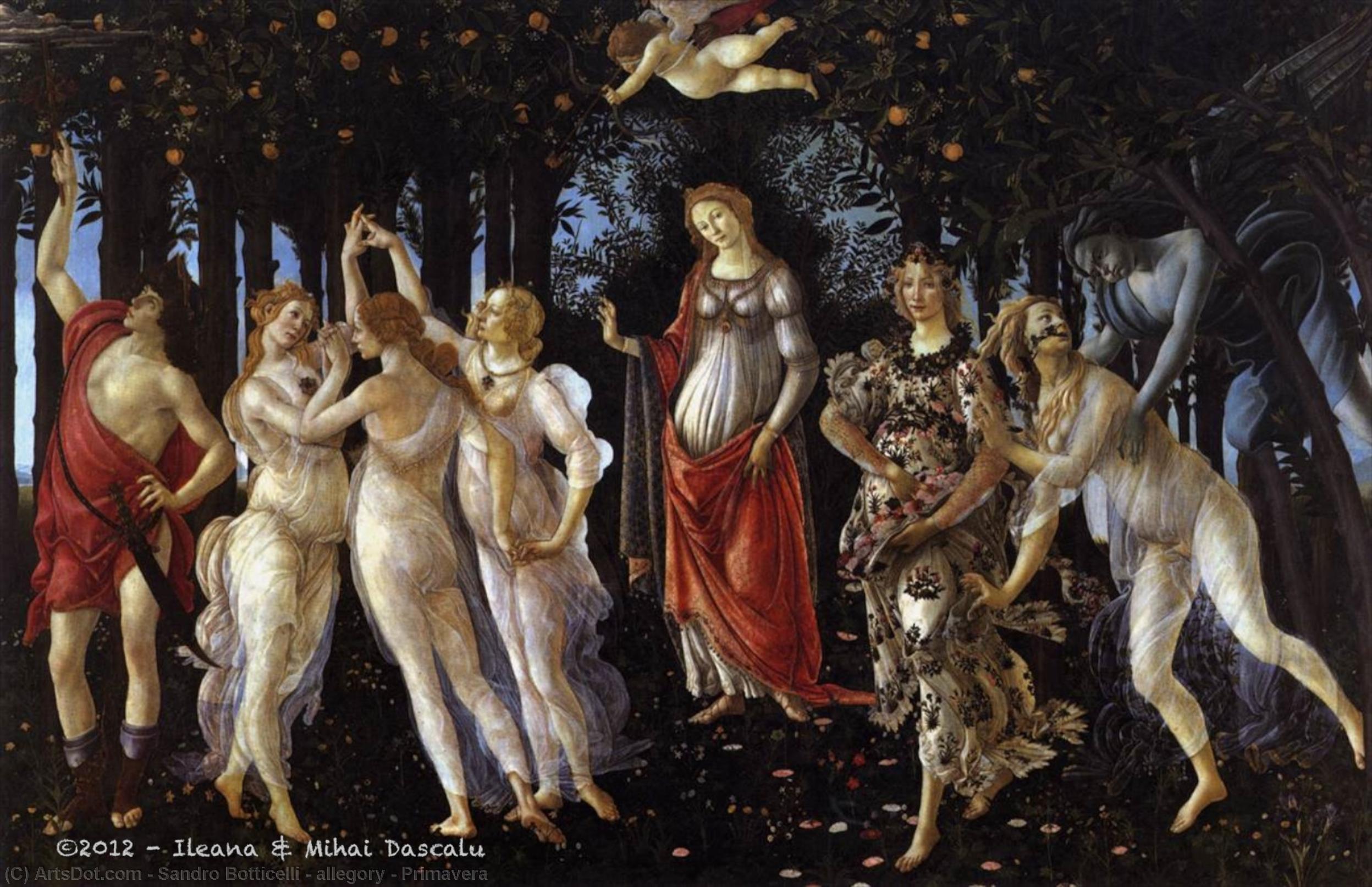 Wikioo.org - The Encyclopedia of Fine Arts - Painting, Artwork by Sandro Botticelli - allegory - Primavera