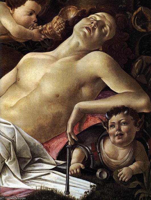 WikiOO.org - Encyclopedia of Fine Arts - Maľba, Artwork Sandro Botticelli - allegory - Venus and Mars (detail)