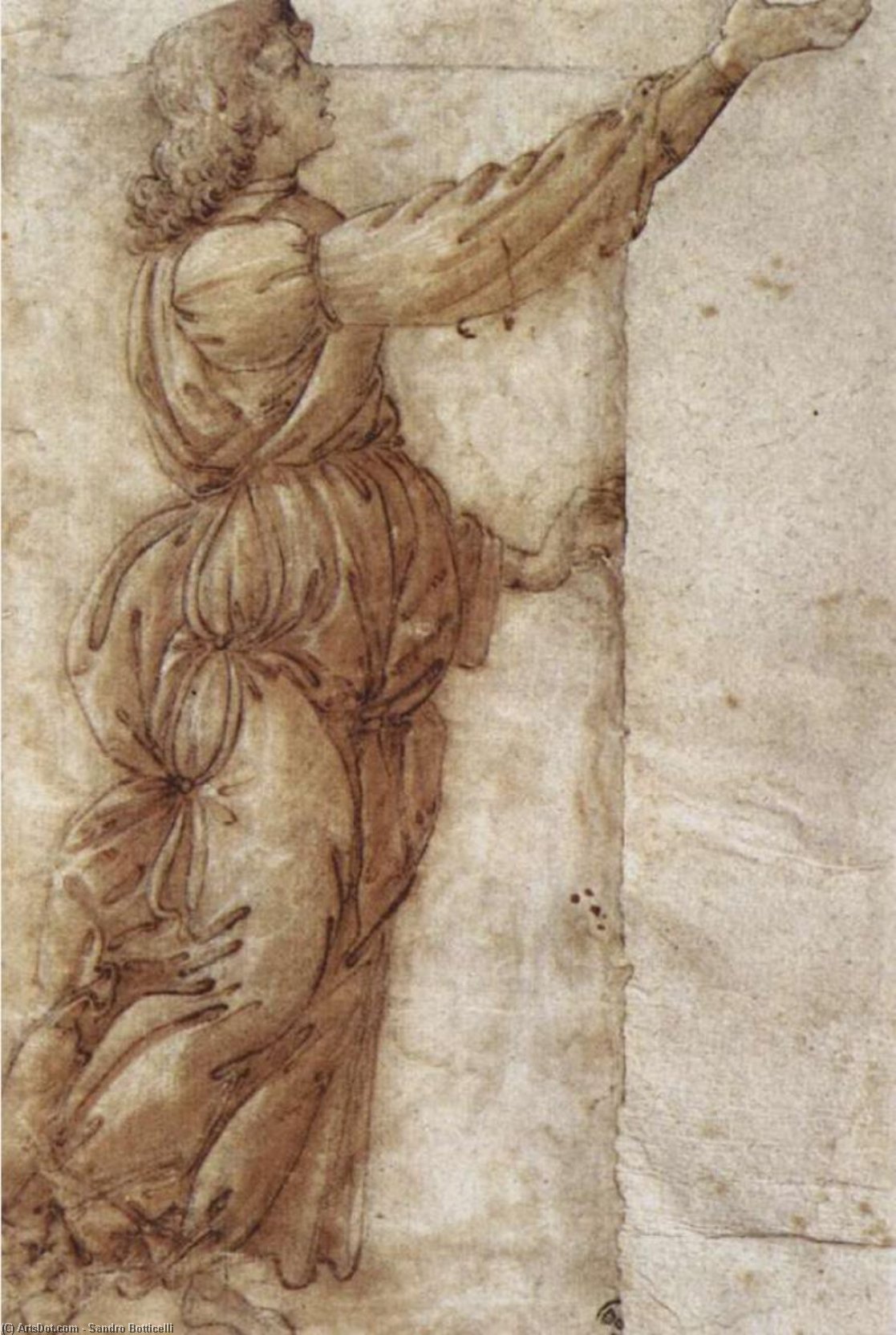 WikiOO.org – 美術百科全書 - 繪畫，作品 Sandro Botticelli - 图纸 -   天使